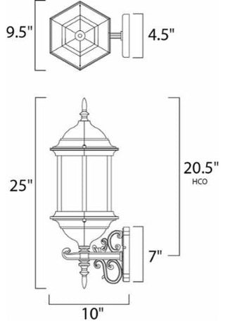 Maxim Builder Cast 3-Light Outdoor Wall Mount Empire Bronze - 1074CLEB