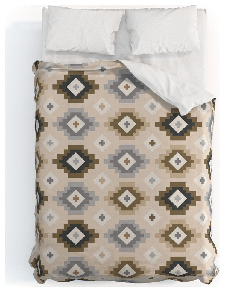 Avenie Geometric Aztec Earth Tones Duvet Cover, Twin