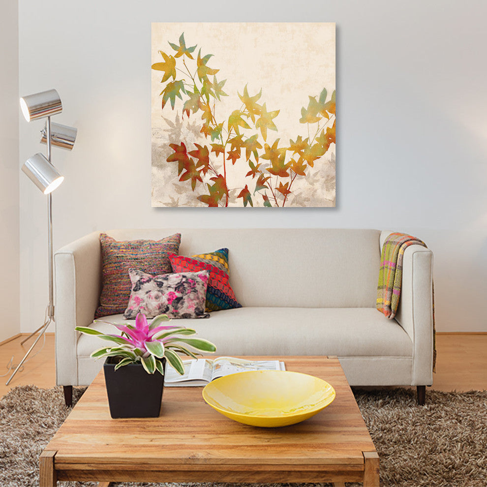 "Turning Leaves I" by Erin Lange, Canvas Print, 12"x12"