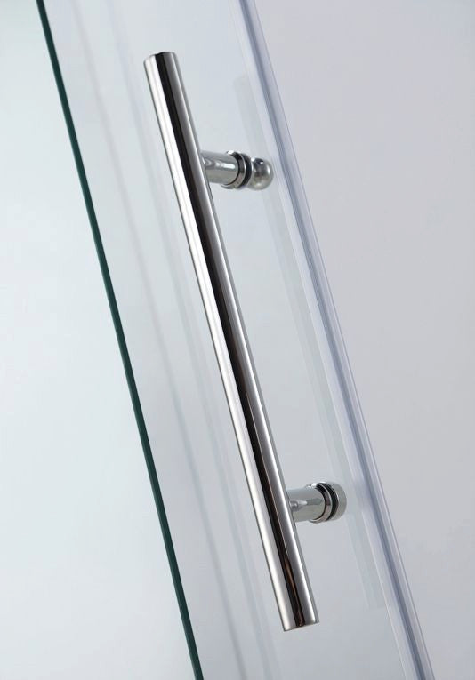 56"“60"Wx76" Frameless Sliding Shower Door With Clear Glass, Chrome