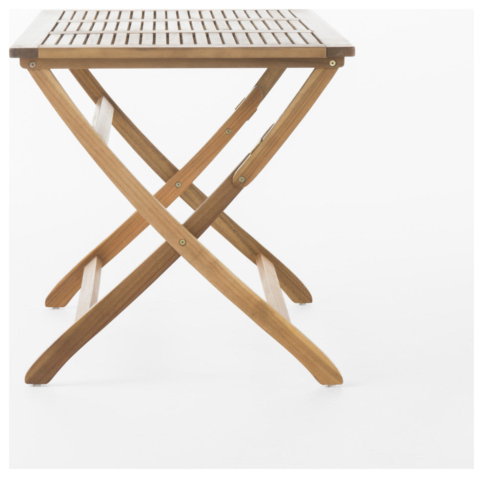 GDF Studio Vicaro Outdoor Acacia Wood Foldable Dining Set