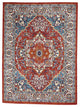 5' X 7' Red And Ivory Power Loom Area Rug