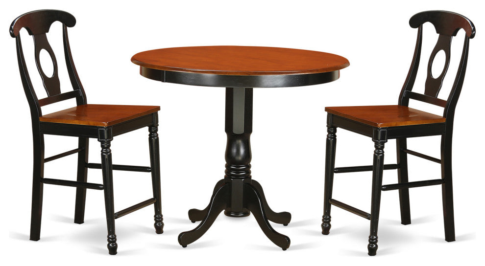 3 Pc Pub Table Set - Small Kitchen Table And 2 Counter Height Stool