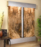 Cottonwood Falls Wall Fountain, Stainless Steel, Magnifico Travertine, Square Fr