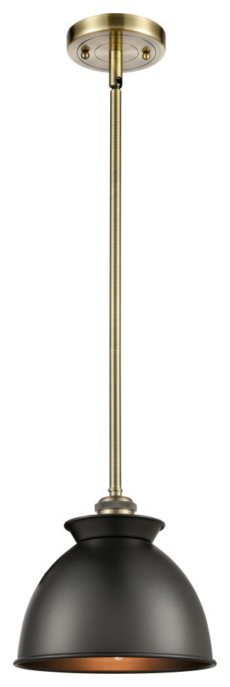 Innovations 516-1S-AB-M14-BK Adirondack 1 Light Mini Pendant, Antique Brass