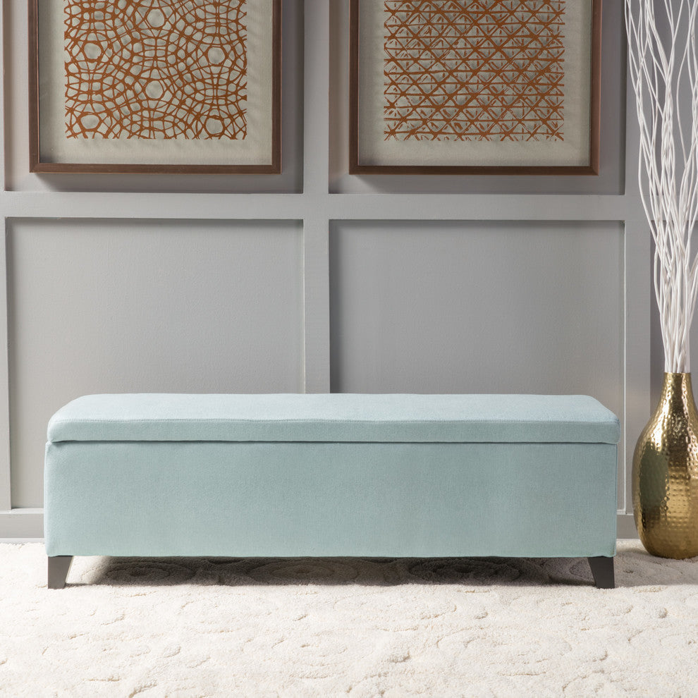 GDF Studio Clor Chic and Modern Storage Ottoman, Light Blue
