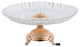 Crystal Cake Dish Round Serving Platter With Rose Gold Plated Pedestal Base