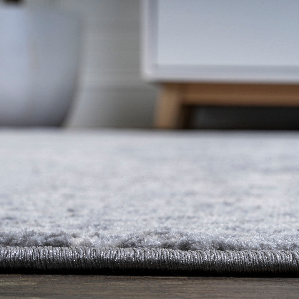 Modern Persian Medallion Gray/Ivory 5' Square Area Rug