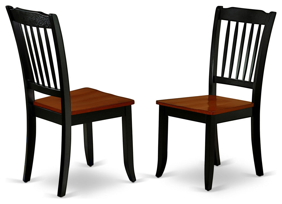 Hlda5-Bch-W 5Pc Round 42"Table And 4 Vertical Slatted Chairs