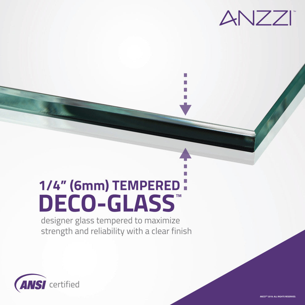 ANZZI Mare 35" x 76" Framed Sliding Shower Enclosure, Polished Chrome