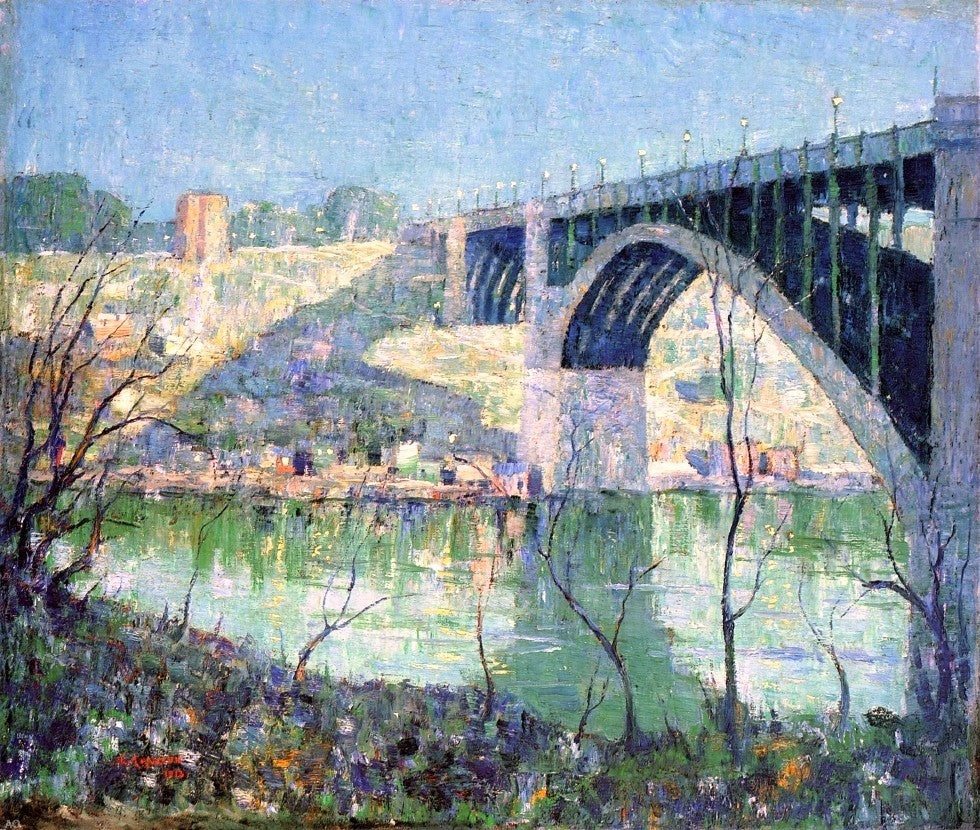 Ernest Lawson A Spring Night- Harlem River, 20"x25" Wall Decal