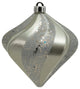 Vickerman N189807Dcv 6" Silver Swirl Diamond Uv Candy Christmas Ornament