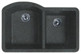 Swan 32x21x9.5 Granite Undermount Kitchen Sink, 1-Hole, Nero