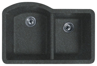 Swan 32x21x9.5 Granite Undermount Kitchen Sink, 1-Hole, Nero