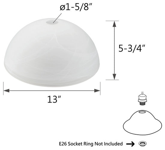 23516-21 Replacement Alabaster Torchiere Lamp Glass(42mm) Shade