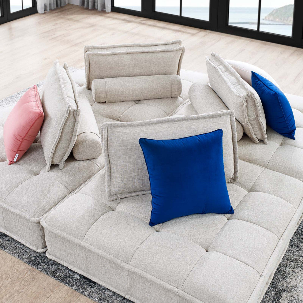 Saunter Tufted Fabric Fabric 4-Piece Sectional Sofa Beige -5208