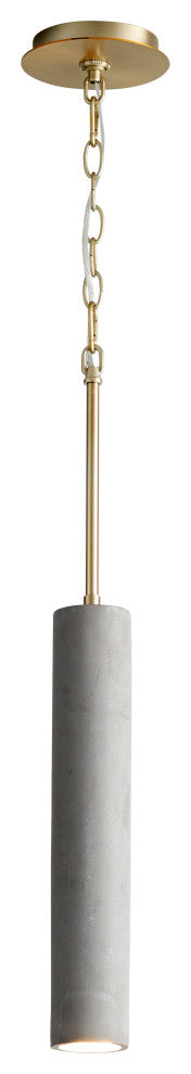Oxygen Lighting 3-614-1540 Totem 1-Light Pendant Light, Dark Gray / Aged Brass