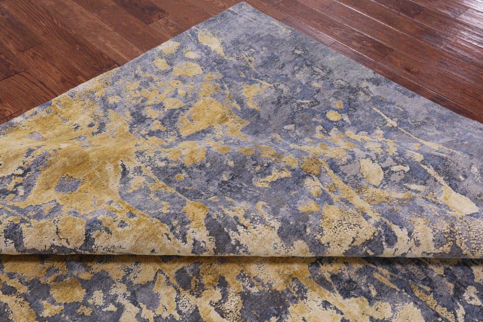 Modern Wool & Silk Hand Knotted Rug 7' 11" X 9' 10" - Q13090