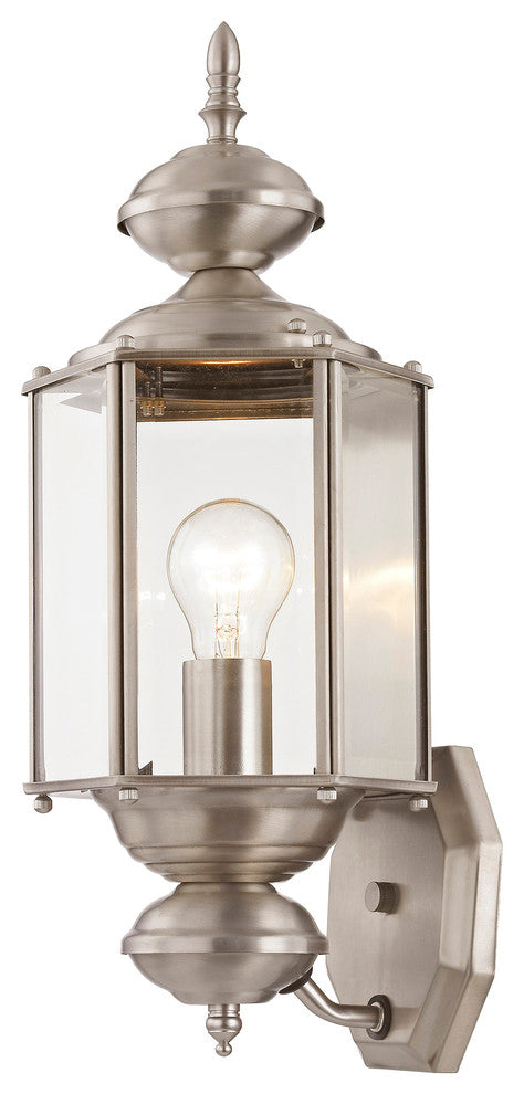Outdoor Basics Outdoor Wall Lantern, Brushed Nickel