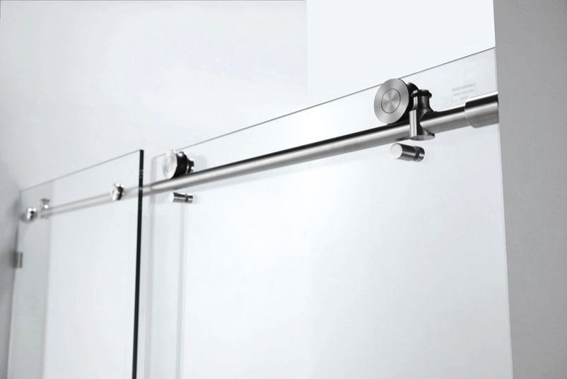 56"“60"Wx76" Frameless Sliding Shower Door With Clear Glass, Chrome