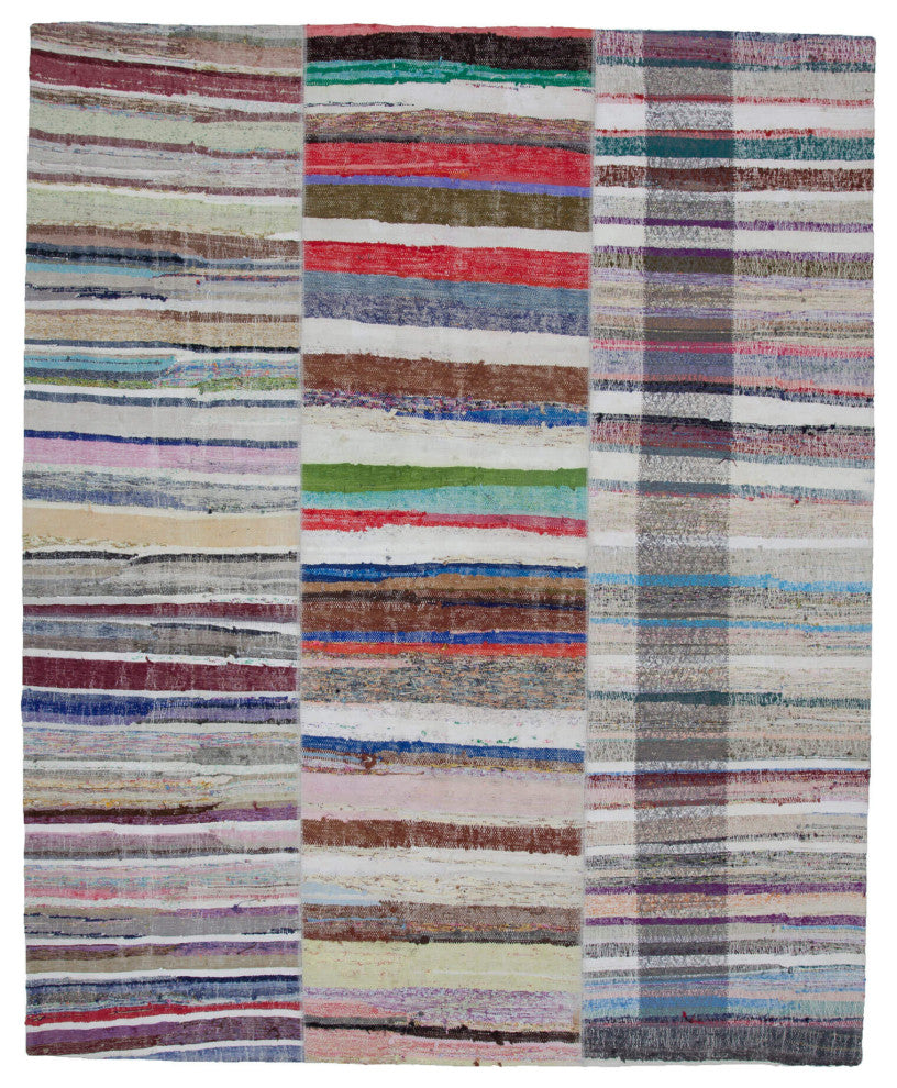Rug N Carpet - Handmade Turkish 8' 0'' x 9' 11'' Rustic Patchwork Kilim Rug