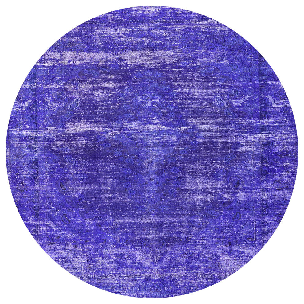 Ahgly Company Indoor Round Mid-Century Modern Area Rugs, 4' Round
