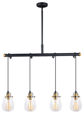 Vaxcel Kassidy 4-Light Dual Mount Pendant/Wall Light, Black, Brass