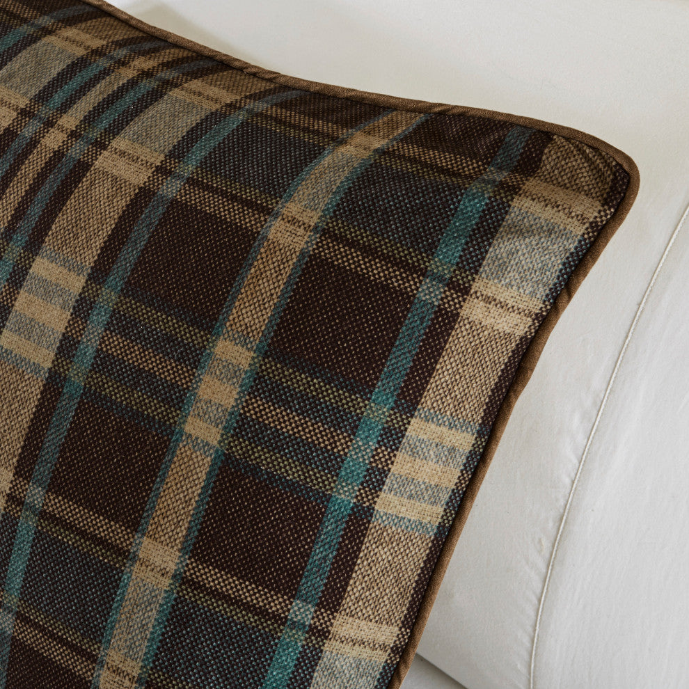 Woolrich Hadley Plaid Cottage Taupe Comforter Set, Terra Brown, King