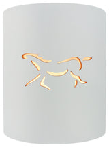 Sun Dagger Small Cylinder Wall Sconce, Open Top & Bottom-Gloss White-Horse, LED