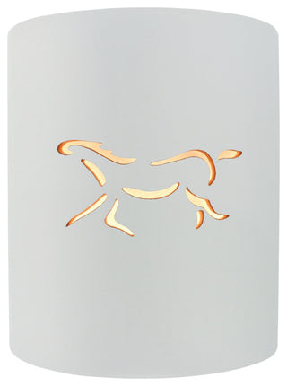 Sun Dagger Small Cylinder Wall Sconce, Open Top & Bottom-Gloss White-Horse, LED