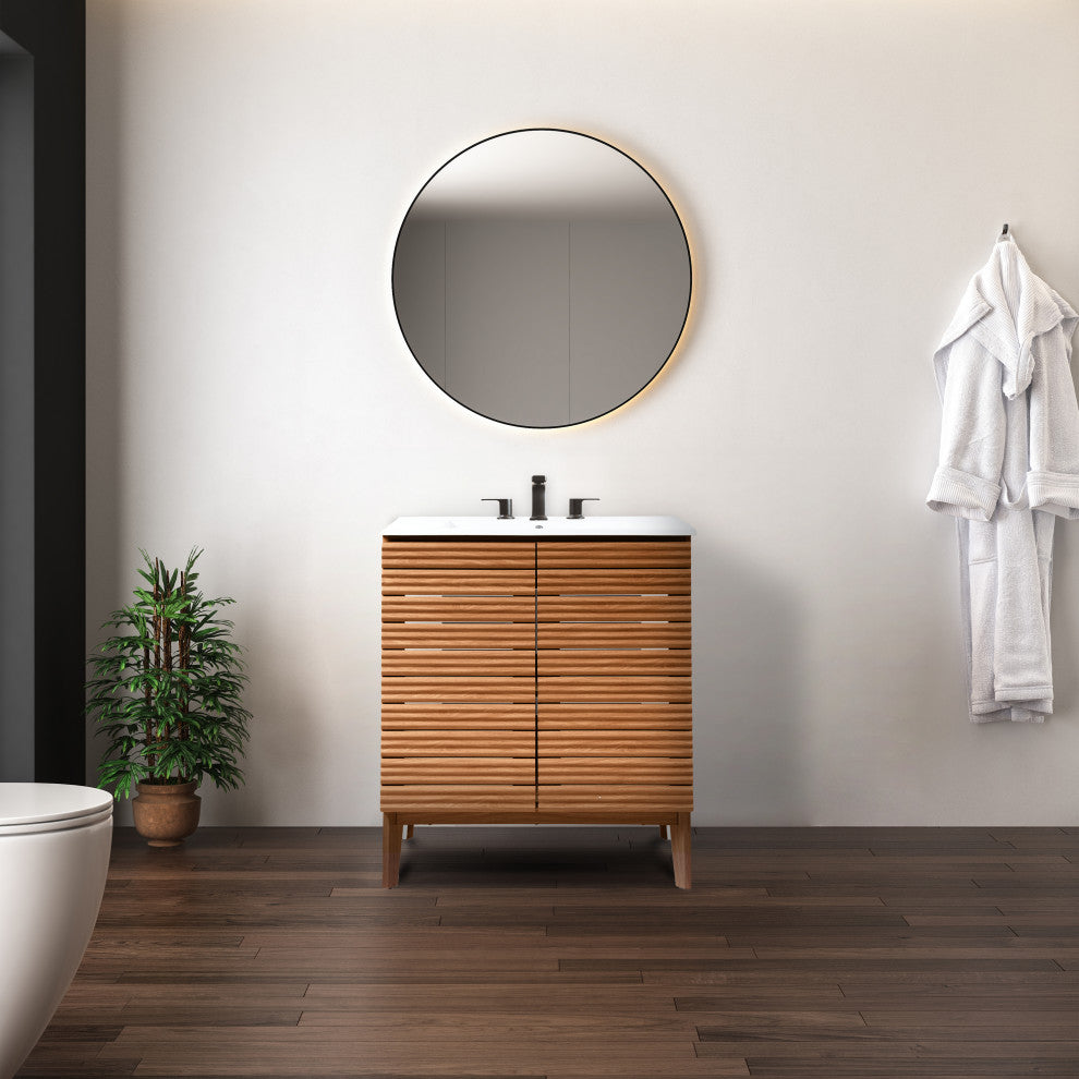 30" Modern Farmhouse 2-Shelf Bath Vanity Cabinet Only(Sink Basin not Included)