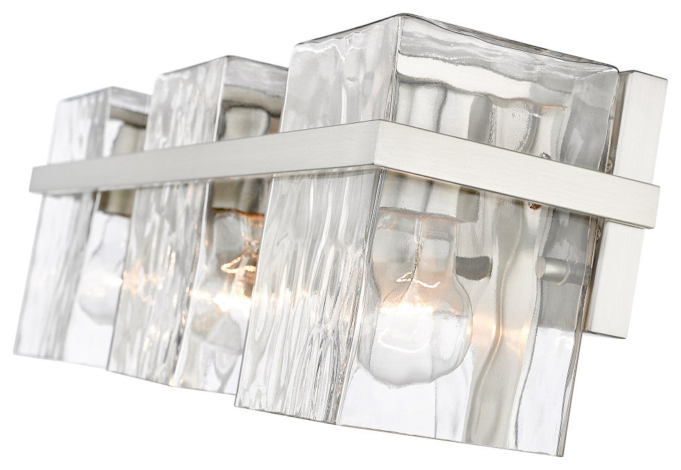 Zlite 1938-3V-BN 3-Light Vanity, Clear