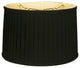 Shallow Drum Side Pleat Basic Lampshade, Black