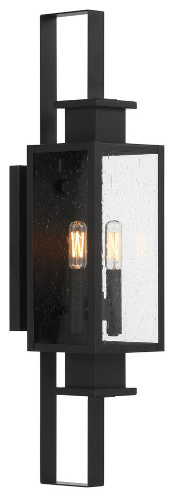 Ascott 2-Light Outdoor Wall Lantern, Matte Black