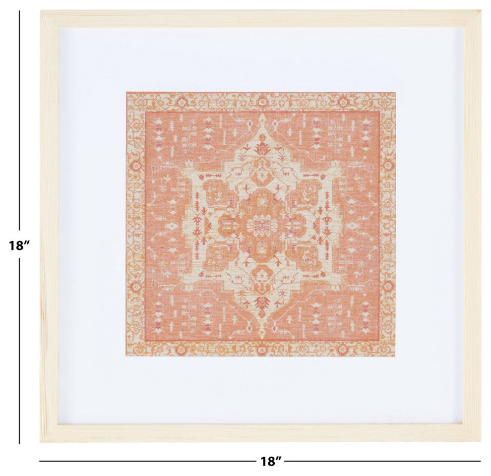 Safavieh Ishtar 18" Terracotta Framed Textile Wall Art