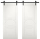 Double Barn Doors / Mela 7001 Matte White / 13FT Rail, 36" X 80" ( 2* 18x80)