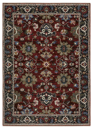 Hanford Bordered Persian Red/Multi Fringe Edge Area Rug 5'3" x 7'6"