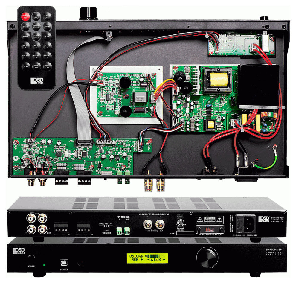 1000W Class D Mono Subwoofer Amplifier With DSP and Auto Sensing, SMP500