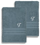 Denzi Bath Sheets With Monogrammed Letter, Set of 2, T