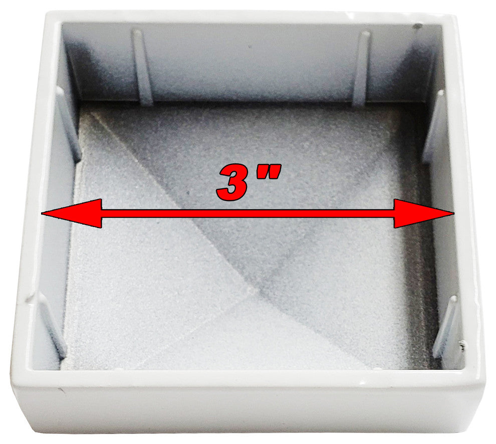 3"x3" Aluminium Pyramid Post Cap for Metal Posts, Pressure Fit, White (DHPPC30W)