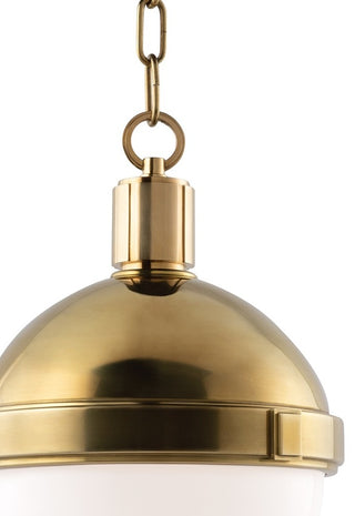 Lambert 1-Light Pendant, Aged Brass, 10"
