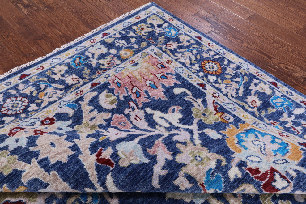 Hand-Knotted Turkish Oushak Wool Rug 8' 1" X 9' 11" - Q13312