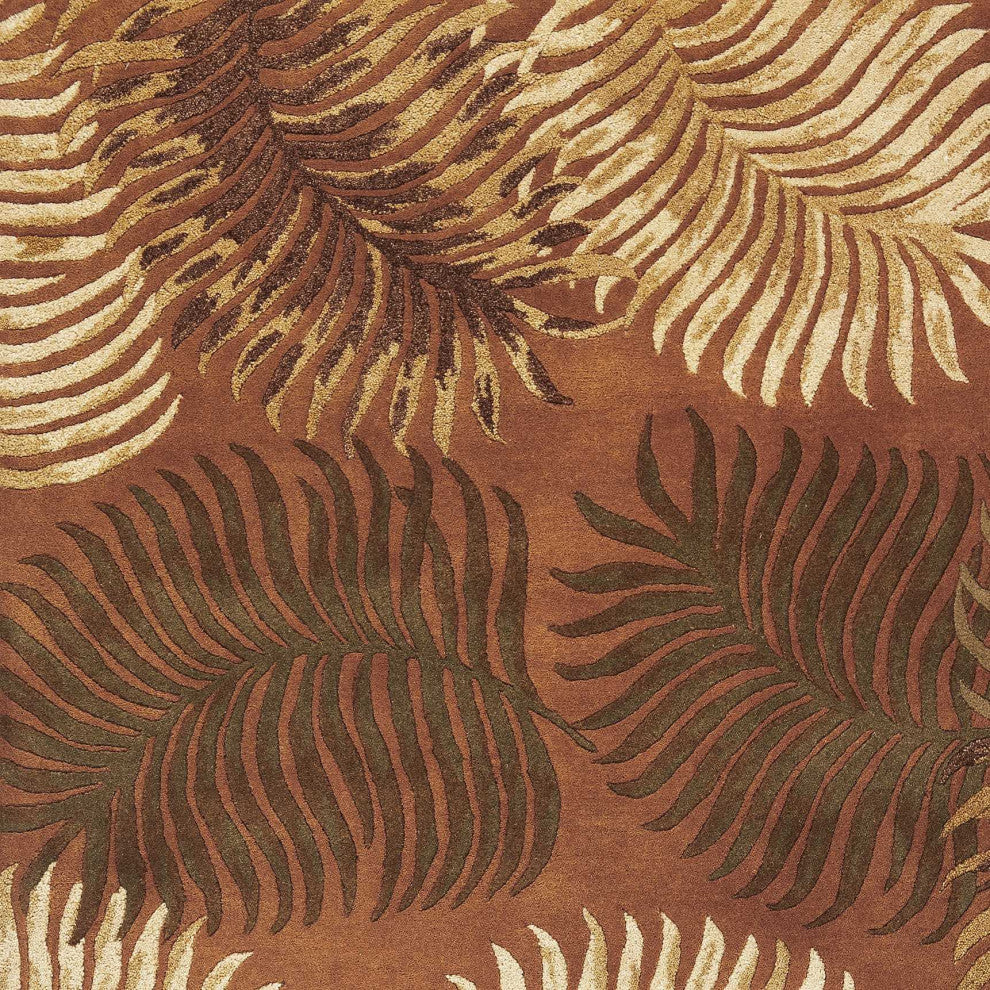 HomeRoots 5' x 8' Wool Rust Area Rug