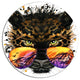 Funny Jaguar With Sunglasses, Animal Art Disc Metal Artwork, 11"