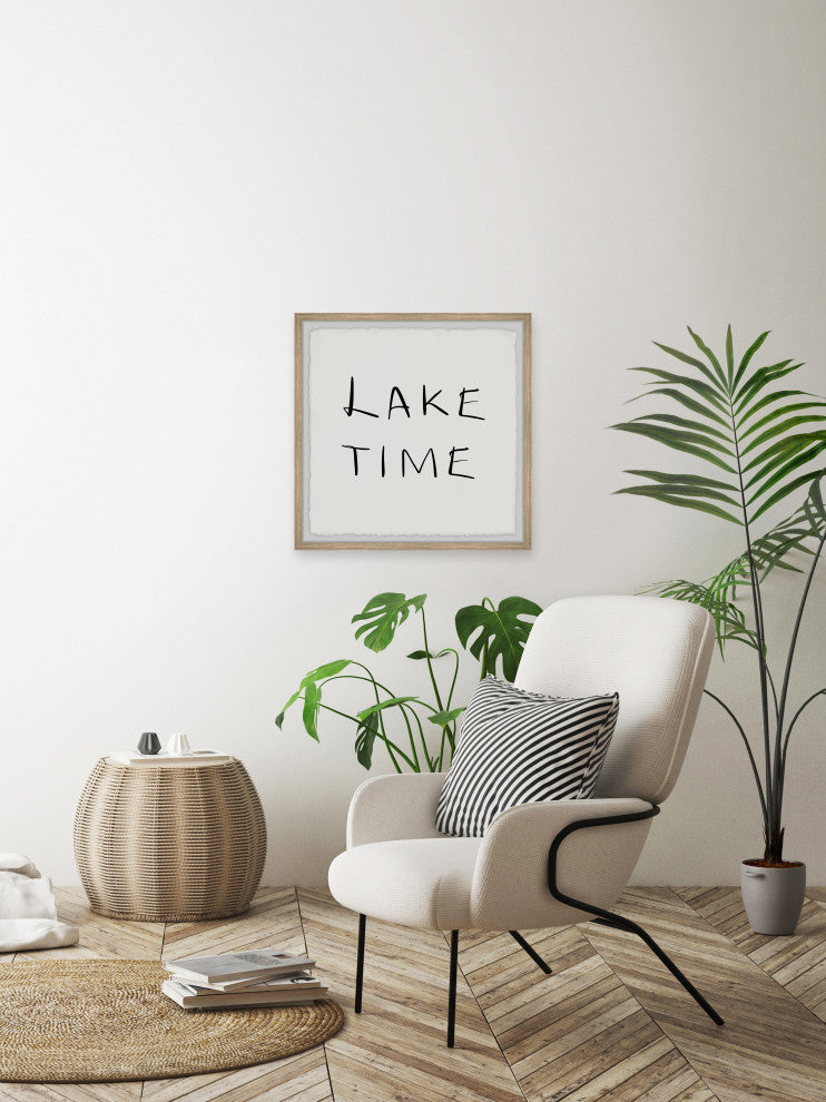"Living on Lake Time" Framed Painting Print, 12x12