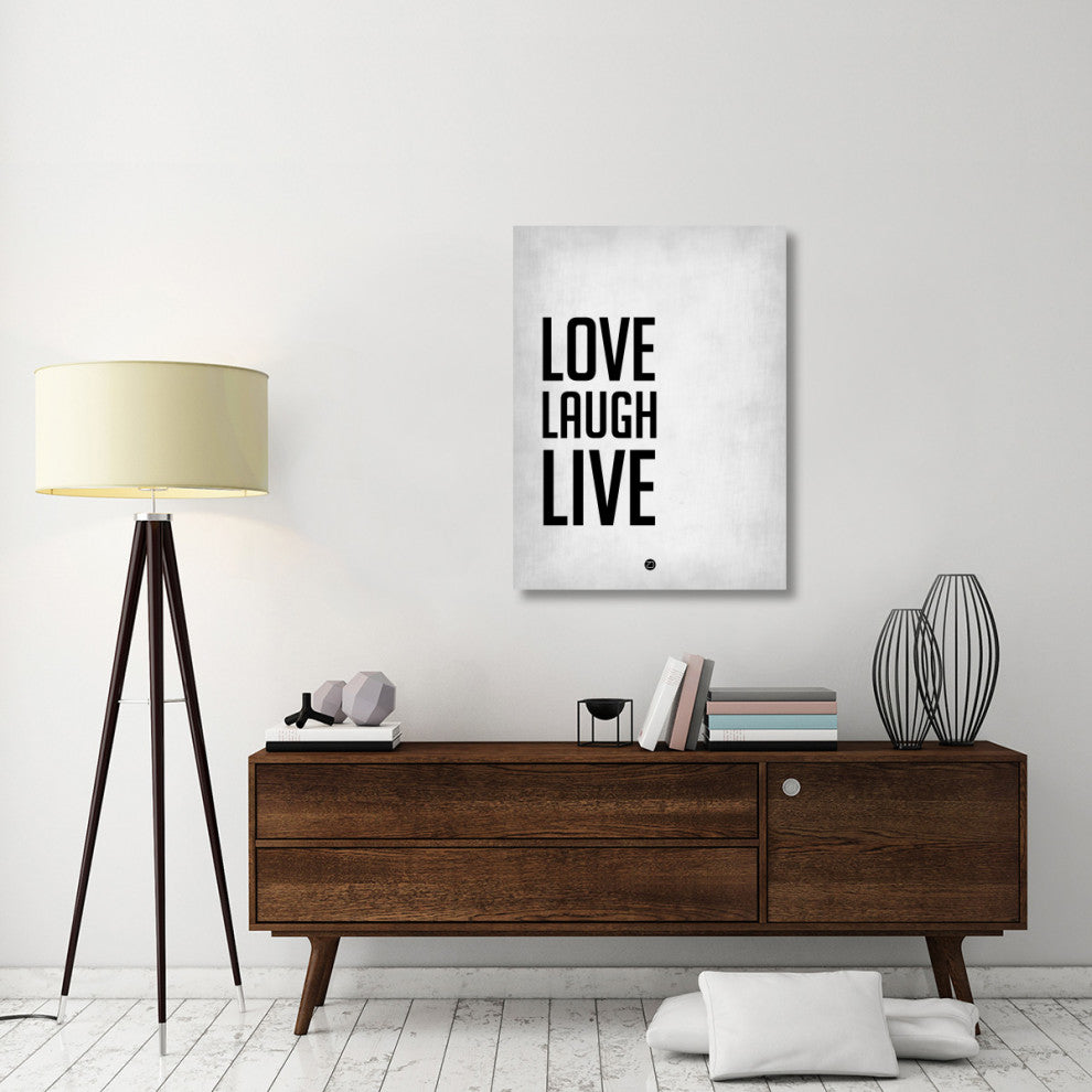 "Love Laugh Live Poster Grey" Fine Art Print