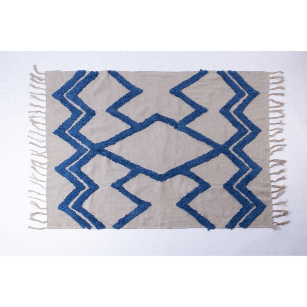 Arcadin Linen Throw Blanket, Indigo
