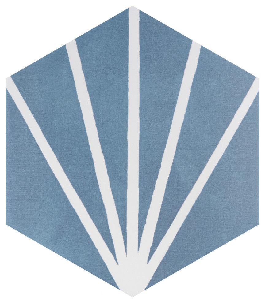 Horizon Dusk Hex Azul Porcelain Floor and Wall Tile