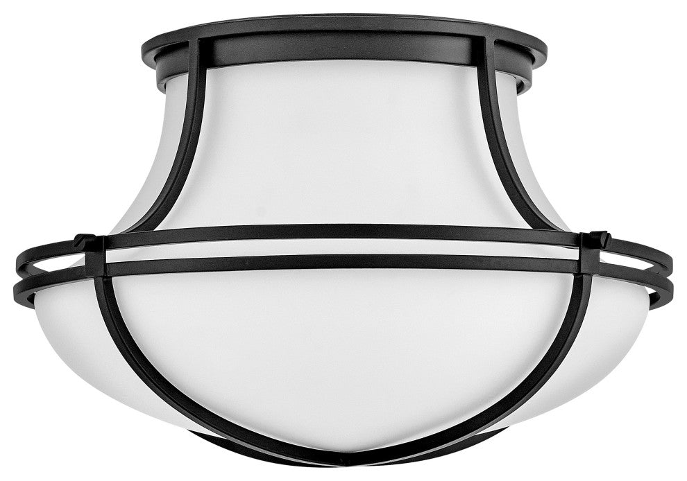 Hinkley Saddler Medium Flush Mount, Black