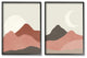 Sun and Crescent Moon Warm Dessert Canyon Landscape,24 x 30
